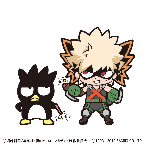 爆豪勝己とバッドばつ丸のコラボビジュアル。