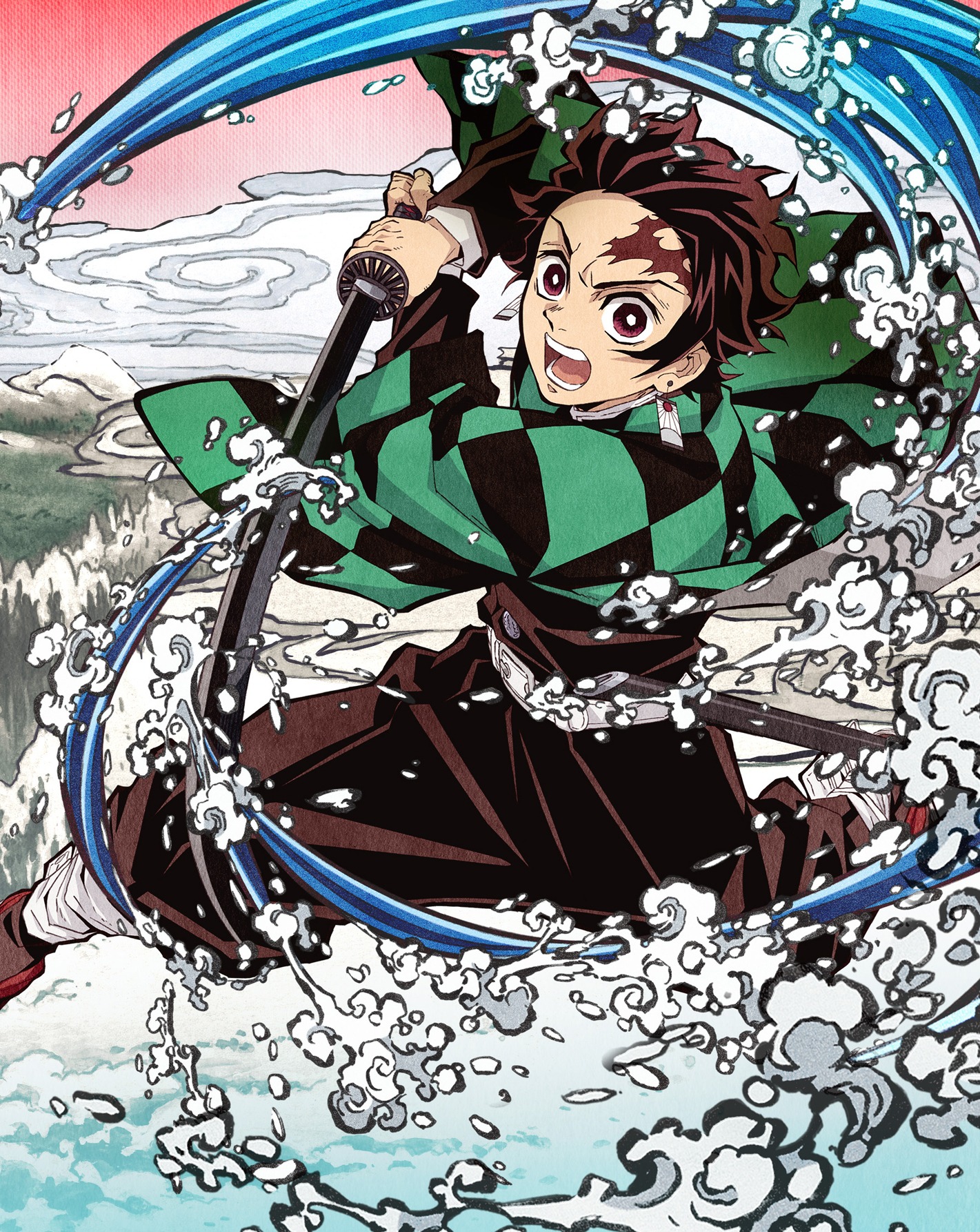 「鬼滅の刃」Blu-ray / DVD第1巻のジャケットイラスト。