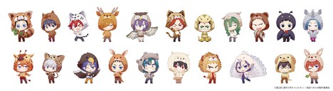 キャラクターたちが動物に扮したデフォルメイラスト。