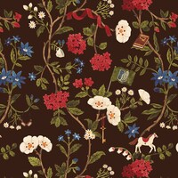 ボタニカル柄のテキスタイル。