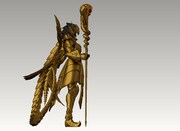 蛇遣座“黄金聖衣”立像のモデリング。