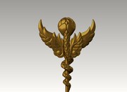 蛇遣座“黄金聖衣”立像のモデリング。