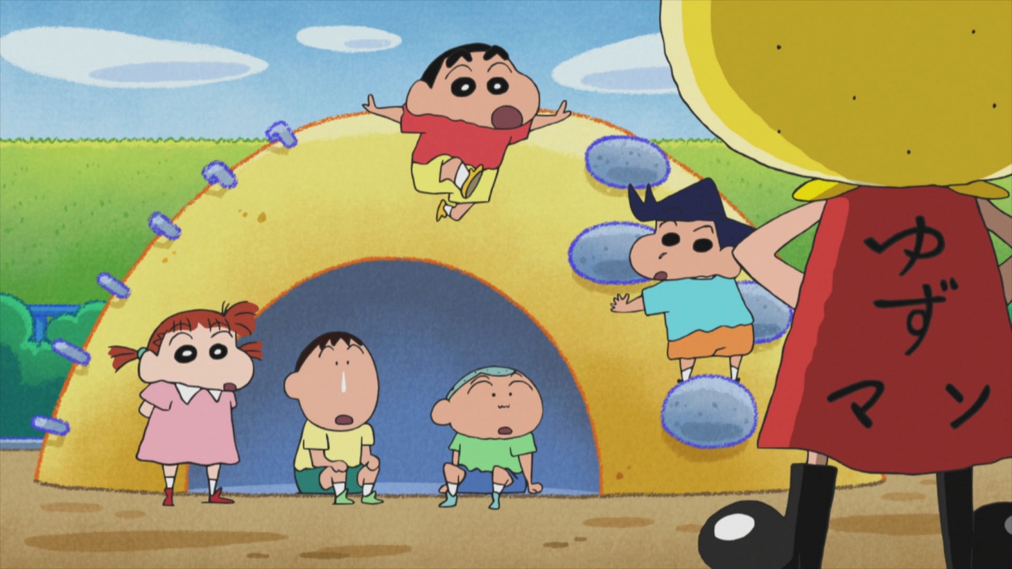 ゆずマンが登場するショートアニメより。