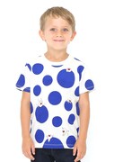 キッズ用Tシャツ「目玉おやじとドット」の着用例。