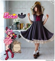 「第三中学校制服風パフスリーブワンピース」