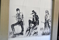 式場前に飾られた「ルパン三世」のイラスト。