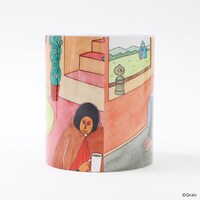 「チャー子」グッズのマグカップ。