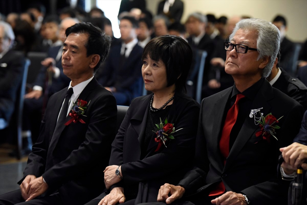 左から栗田貫一、里中満智子、石橋保彦氏。(c)「モンキー・パンチ先生を偲ぶ会」実行委員会