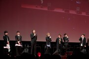 左から山下大輝、木村良平、高橋英則、内田雄馬、代永翼、小野大輔、緑川光。