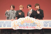 左から蒼井翔太、森久保祥太郎、鈴木達央、前野智昭。