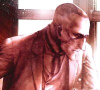 センターカラーの「漱石と倫敦ミイラ殺人事件」扉ページより。