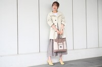 新星玲央モデルのアイテム着用イメージ。