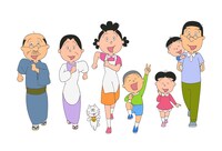 アニメのサザエ一家。