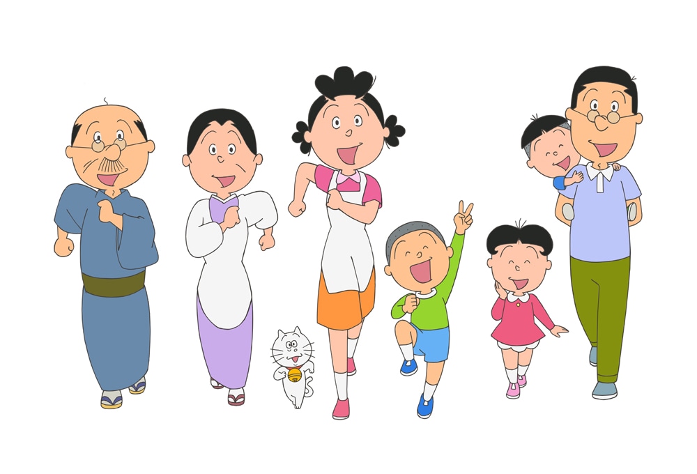 アニメのサザエ一家。