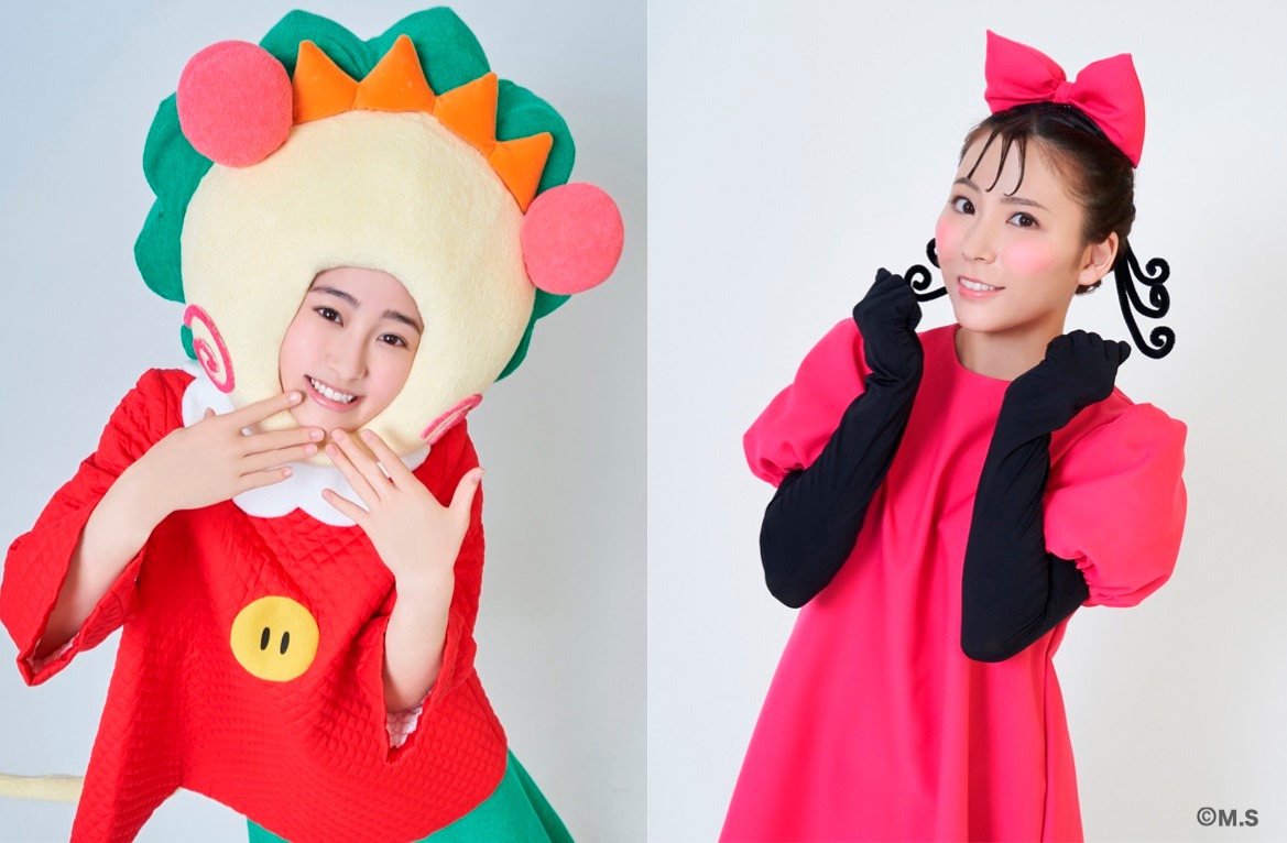 左から向井葉月（乃木坂46）扮するコジコジ、宮崎理奈扮するぺろちゃん。