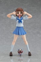 「figma 満艦飾マコ」。Blu-ray/DVD第3巻の表紙イラストでおなじみ、ダブルピースのポーズでも飾れる。