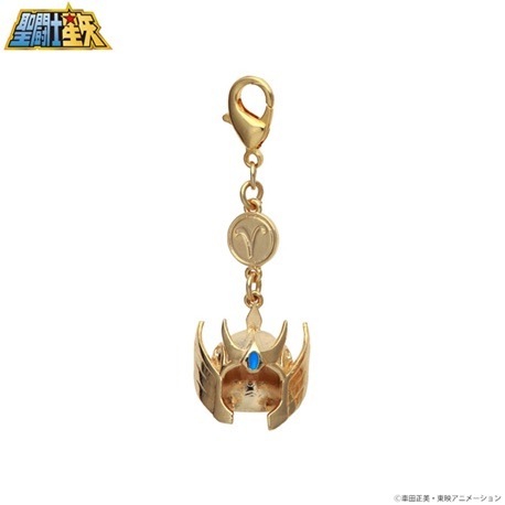 「聖闘士星矢」の黄金聖闘士をモチーフにしたアクセサリーチャーム。