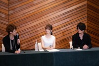 左から宮野真守、瀬戸麻沙美、細谷佳正。