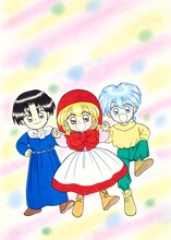 「赤ずきんチャチャ」の原画。(c)彩花みん/集英社