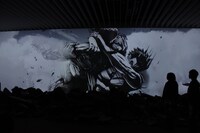 「ジオラマ『巨人大戦』」上映の様子。