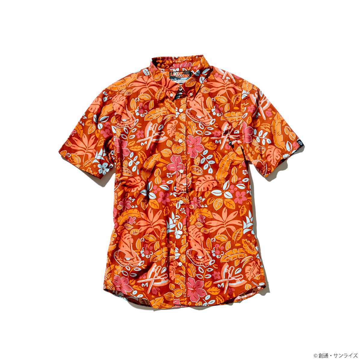「STRICT-G×PAIKAJI ボタンダウン アロハシャツ ボタニカル・アース柄 シャア専用ザクII」