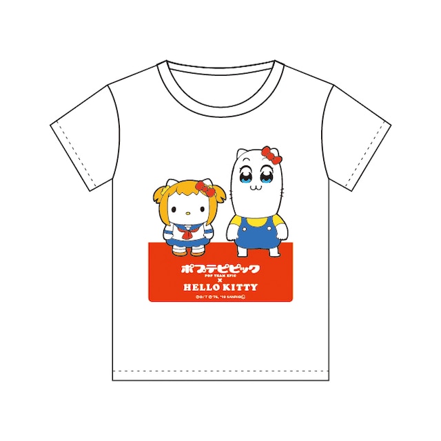 「ポプテピピック×ハローキティ」のTシャツ。