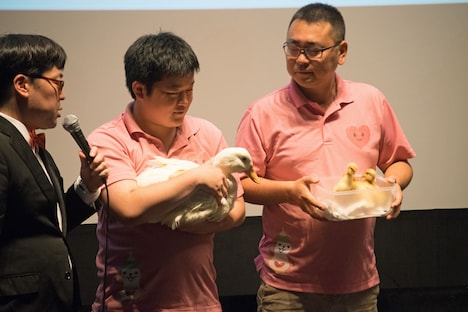 左からアヒル、ヒヨコ。