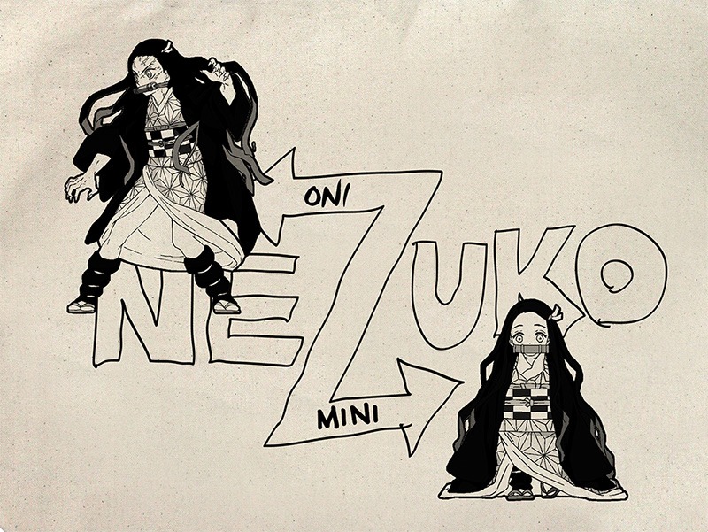 「竈門禰豆子 ラージトート」図柄