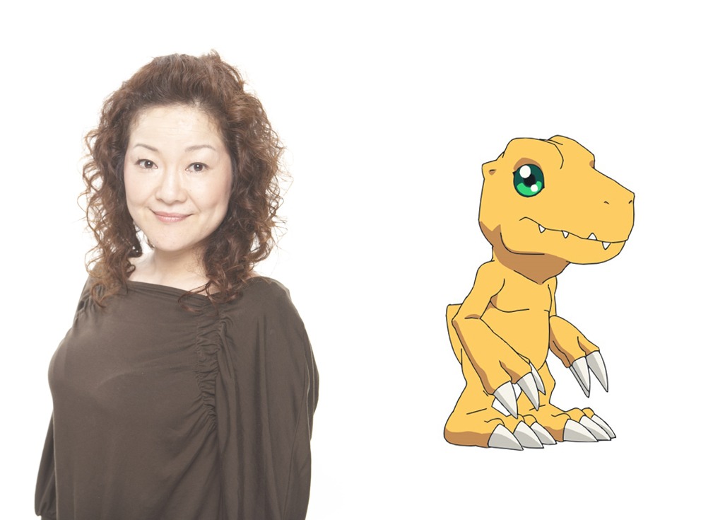 坂本千夏とアグモン。