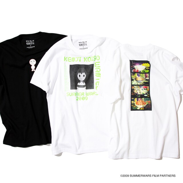「サマーウォーズ」とMANGART BEAMS TのコラボレーションTシャツ3種。