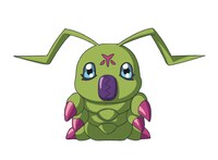 ワームモンの設定画。