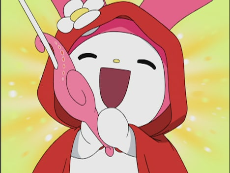 「おねがいマイメロディ ～くるくるシャッフル！～」より。(c)1976,2005,2019 SANRIO CO., LTD. サンリオ／ウィーヴ・テレビ大阪・マイメロディ製作委員会