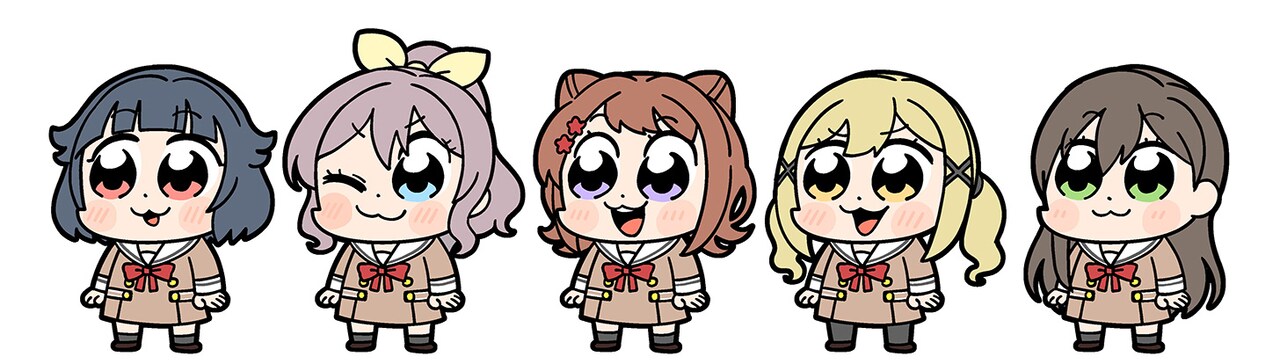 大川ぶくぶ描き下ろしのPoppin'Party。