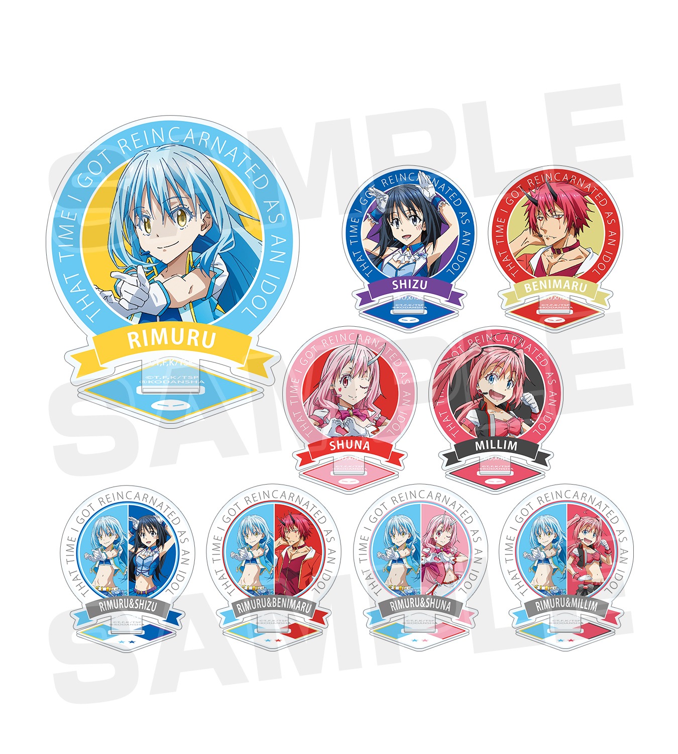 会場で販売されるトレーディングアクリルスタンド。