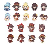 アニメイトカフェグラッテで販売される、グラフィックラテ「グラッテ」とアイシングクッキーの絵柄。