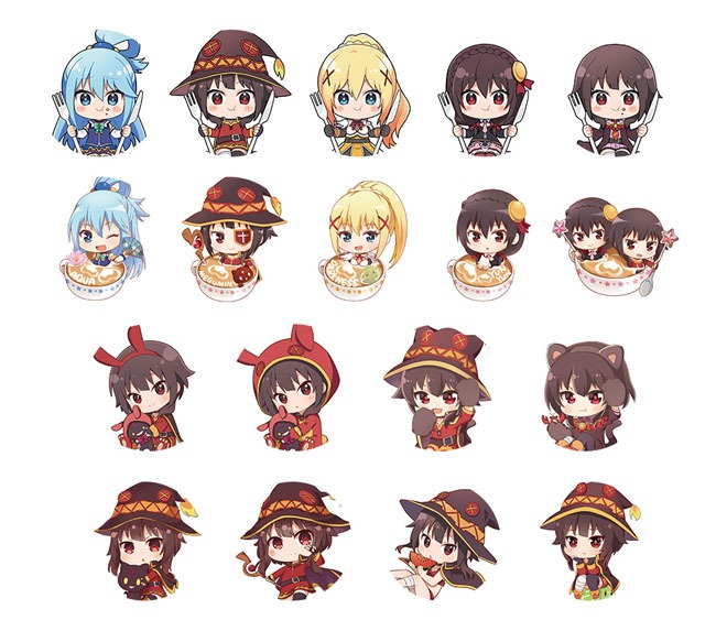 アニメイトカフェグラッテで販売される、グラフィックラテ「グラッテ」とアイシングクッキーの絵柄。