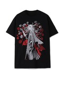 描き下ろしイラストを使用した黒五島桐絵Tシャツ・ブラック。