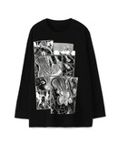 作中のコマを使用した、五島桐絵の長袖Tシャツ。