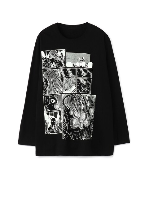 作中のコマを使用した、五島桐絵の長袖Tシャツ。