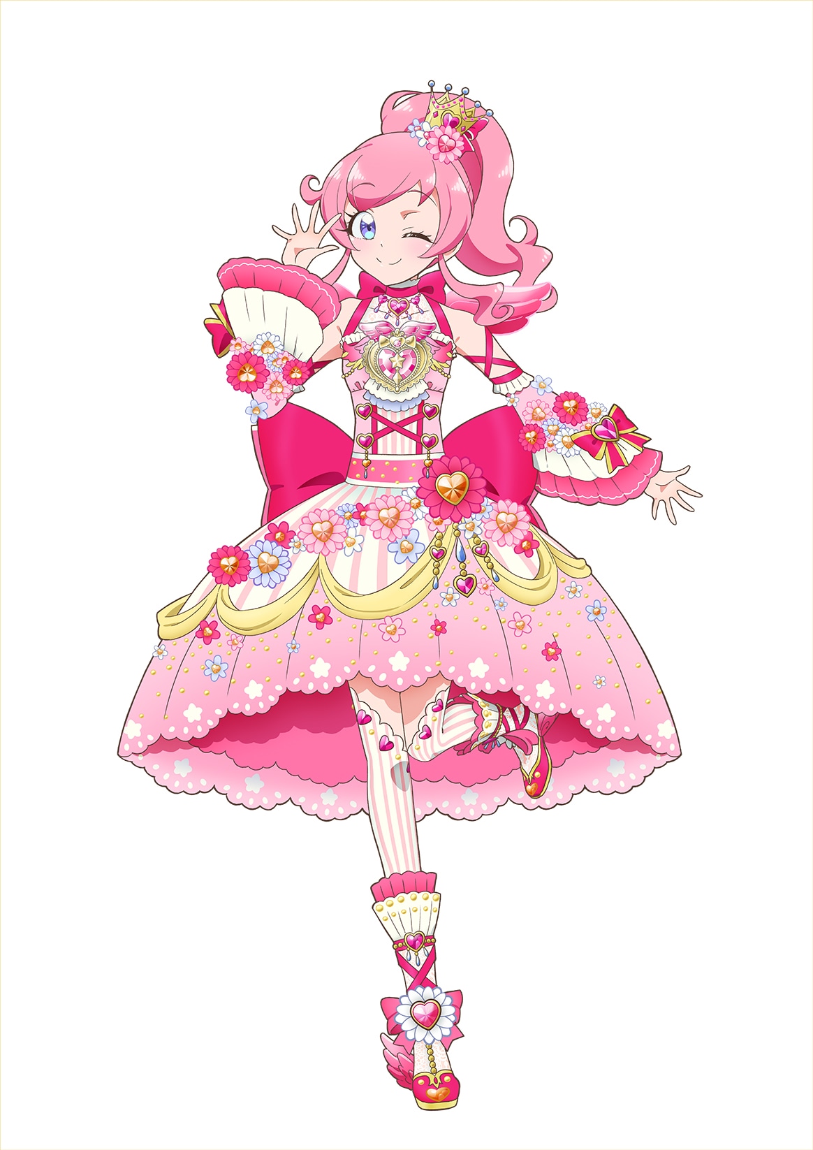 「ときめきのピンクジュエルコーデ」を着たみらい。