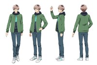 皆木綴（CV：西山宏太朗）のキャラクター設定画。