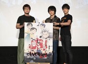 「ハイキュー!!の日前日祭」の様子。左から興津和幸、村瀬歩、石川界人。