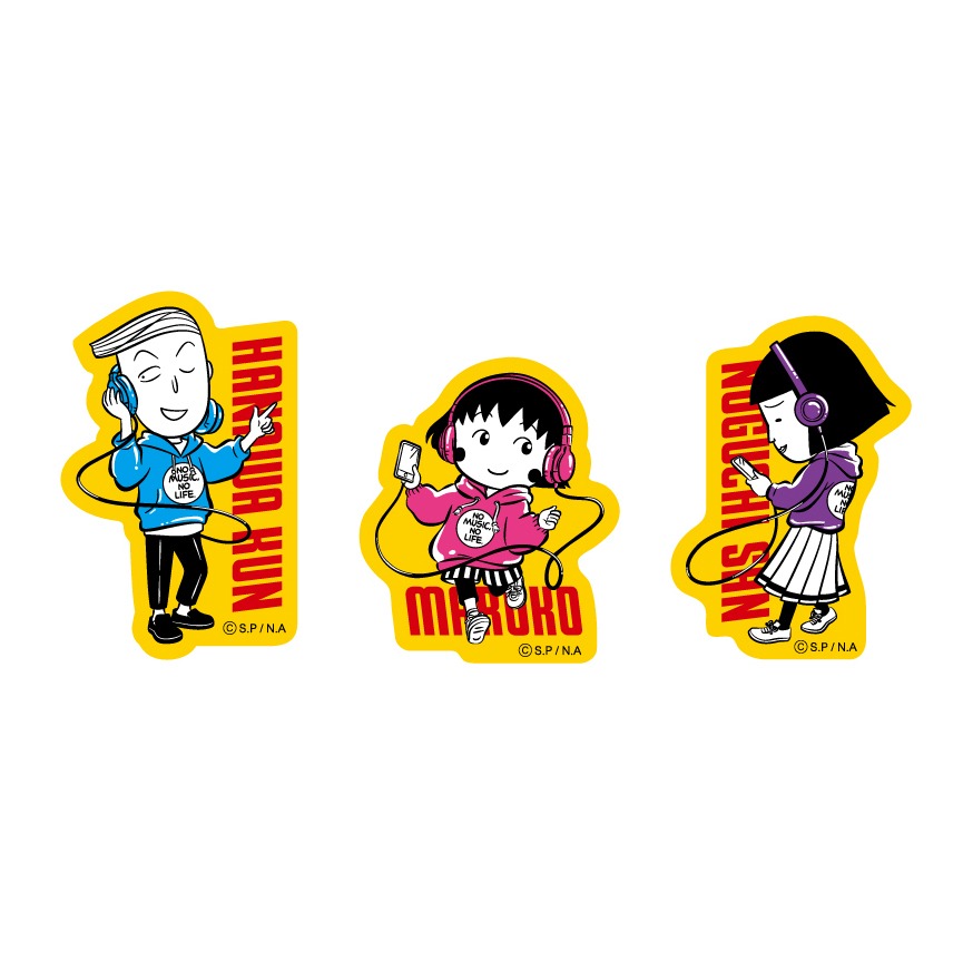 「ちびまる子ちゃん × TOWER RECORDS ステッカー3枚セット」