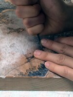 「百と卍」江戸浮世絵木版画の制作過程。