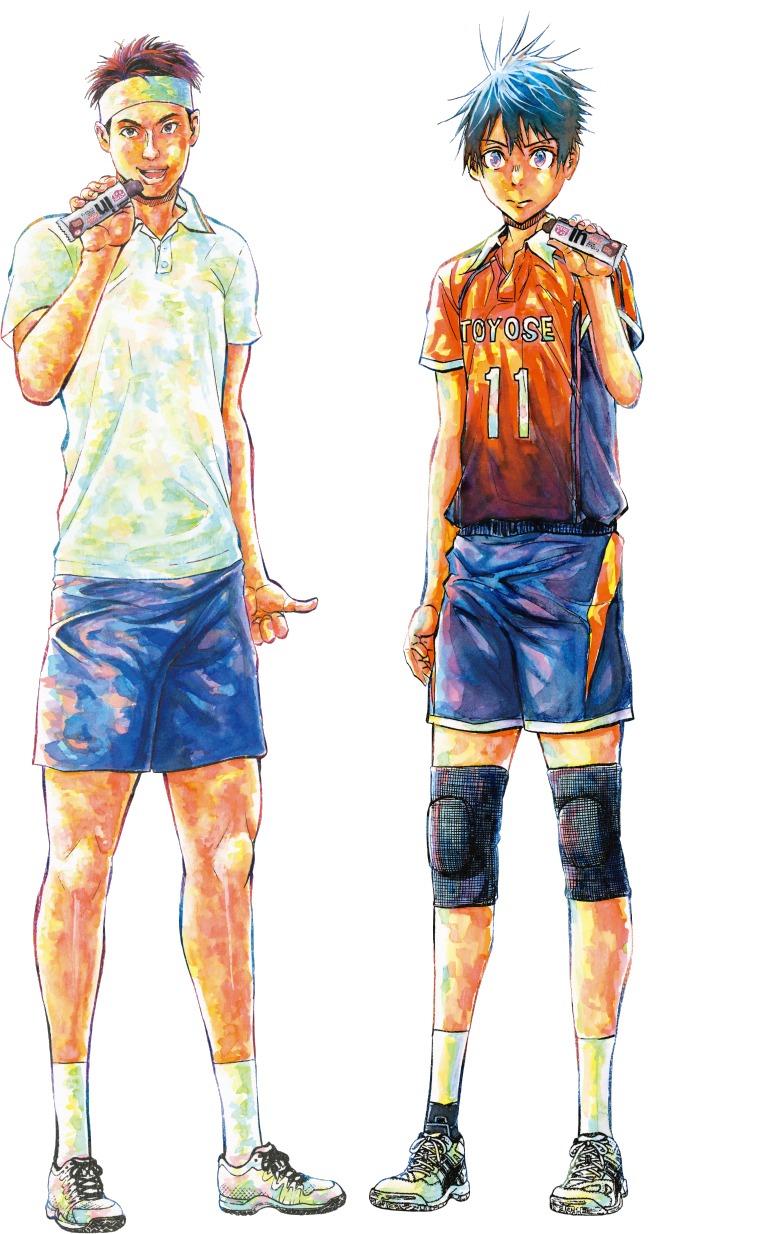 「ハリガネサービスACE」と錦織圭選手のコラボイラスト。