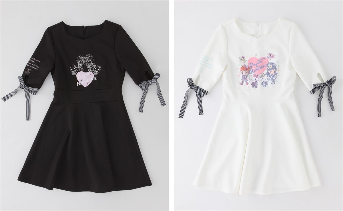 「ふたりはプリキュア×ハローキティ ファッションアイテムシリーズ」より、「袖リボンワンピース」。