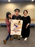 アフレコの様子。左から甲斐田ゆき、森久保祥太郎、皆川純子。
