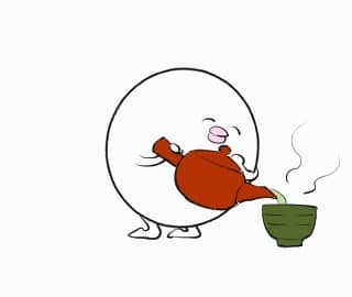 はぐちさん が動くlineスタンプに 急須で茶を入れニコっと差し出す コミックナタリー