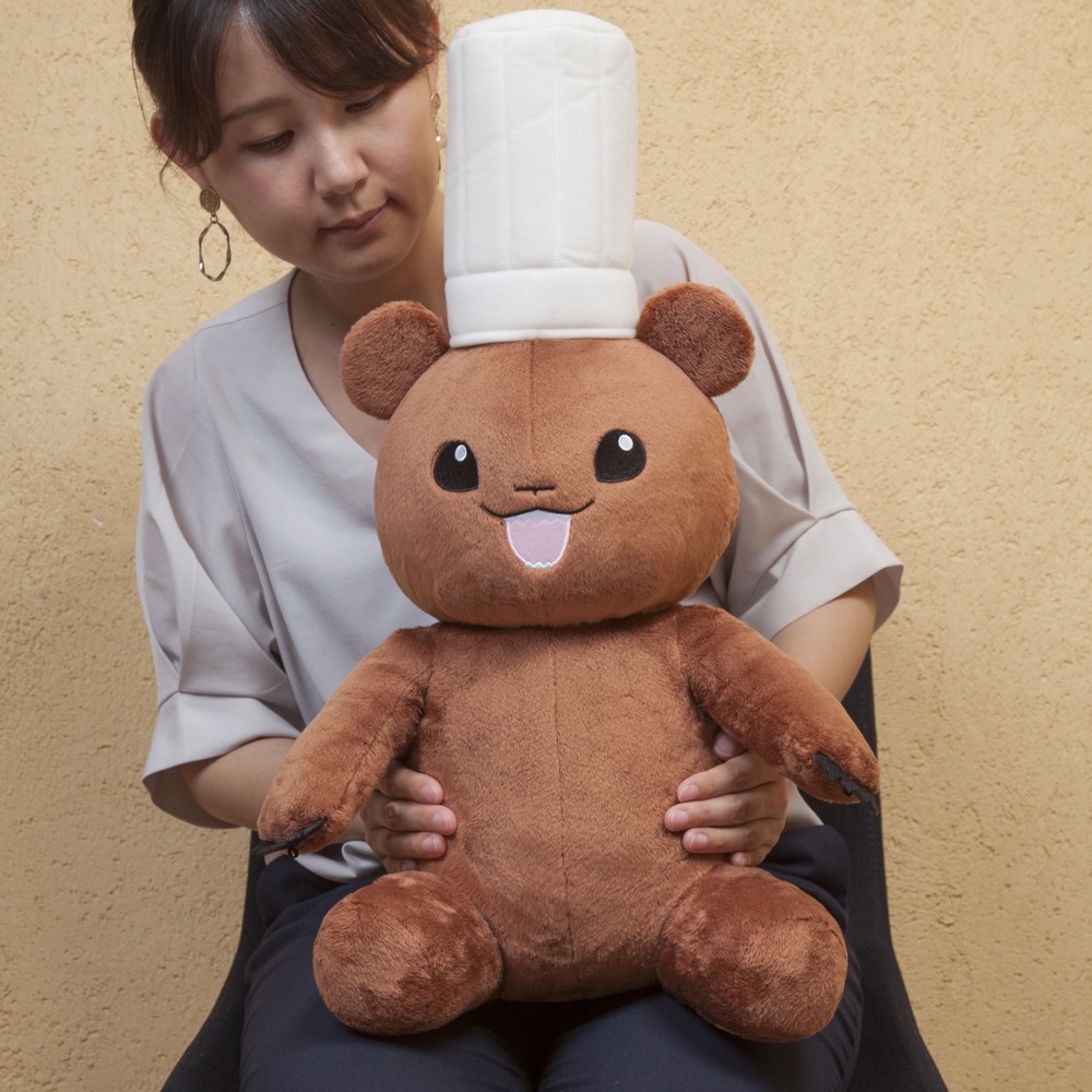 「PCクッション こぐまのケーキ屋さん」の使用イメージ。