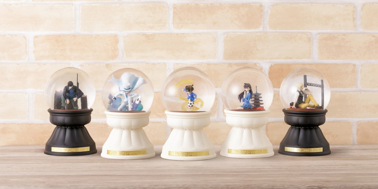 「名探偵コナン」コナン、蘭、キッド、赤井、安室をイメージしたスノードーム